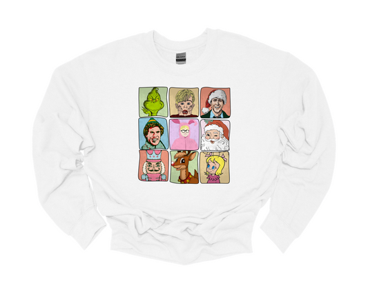 santa and friends sweatshirt | white