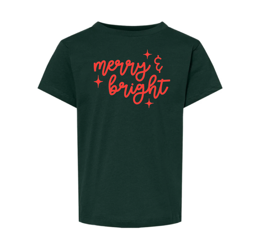 Merry & Bright tee | forest green