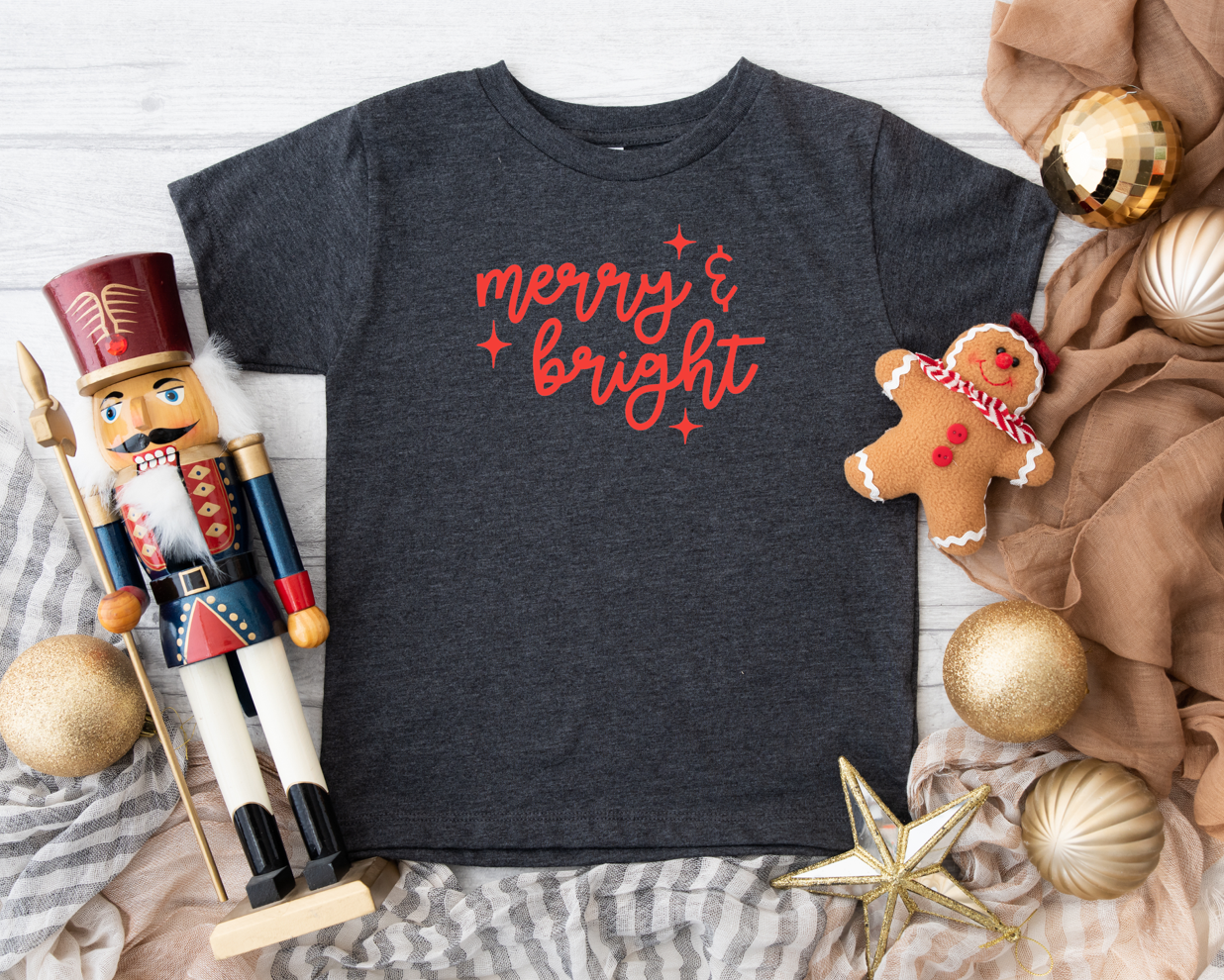 Merry & Bright tee | dark grey