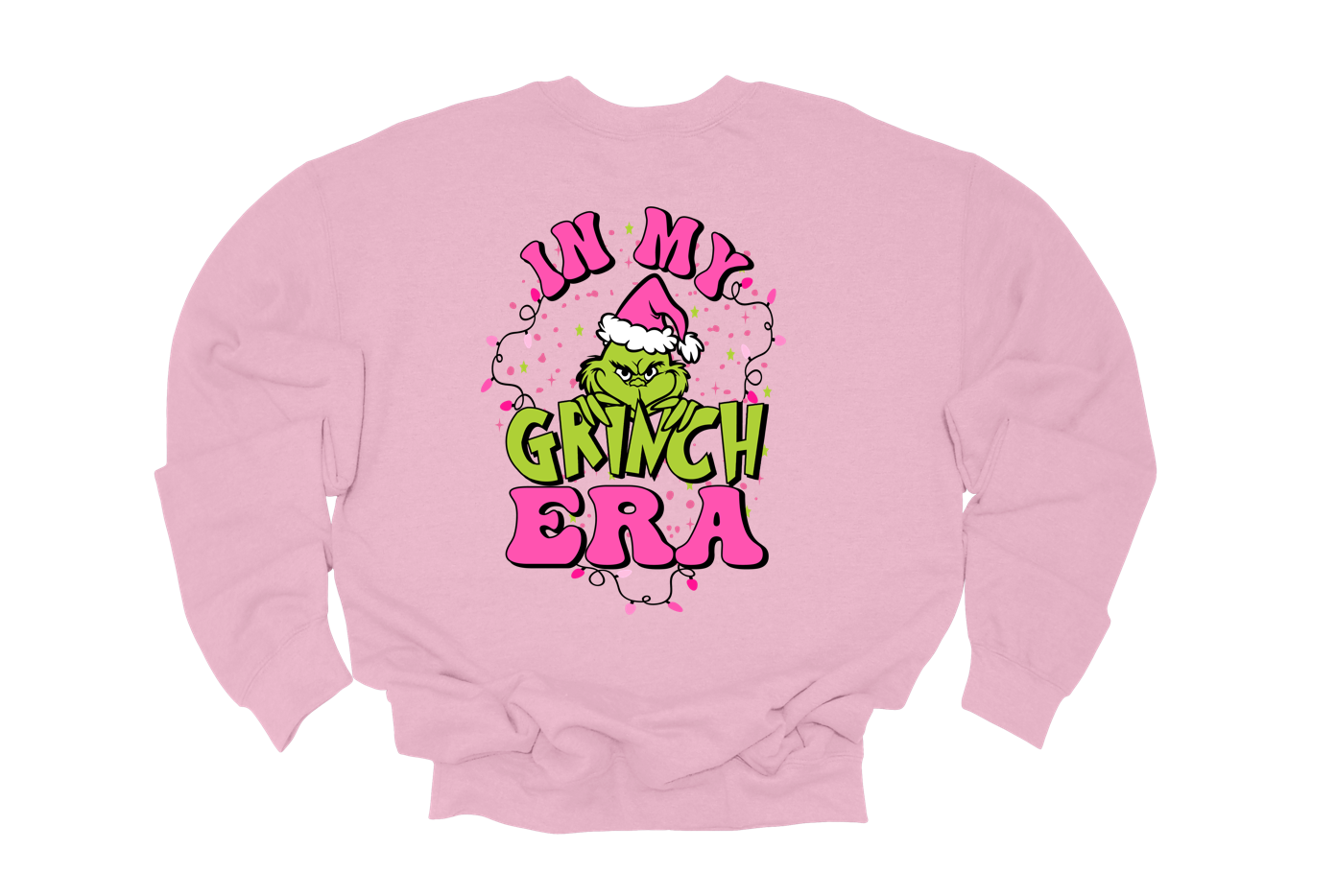 in my grinch era sweatshirt | light pink