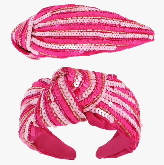 pink on pink sequin headband