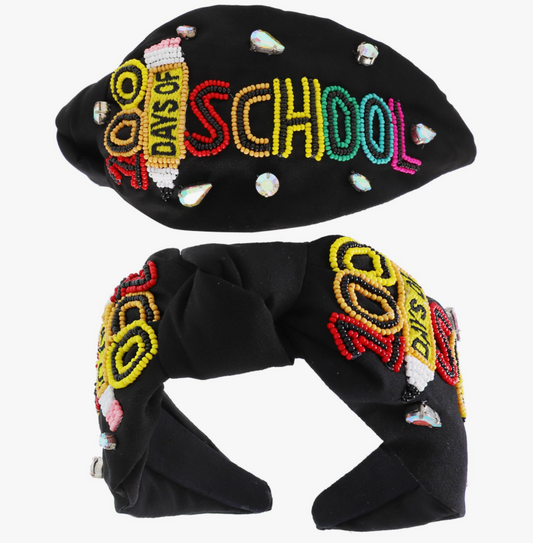 100 days of school headband | black