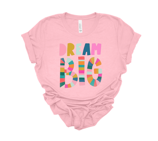 dream big tee | heather pink | adult