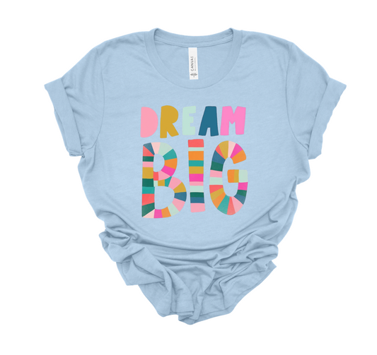 dream big tee | heather baby blue | adult