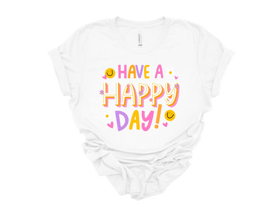 have a happy day tee | white | adult