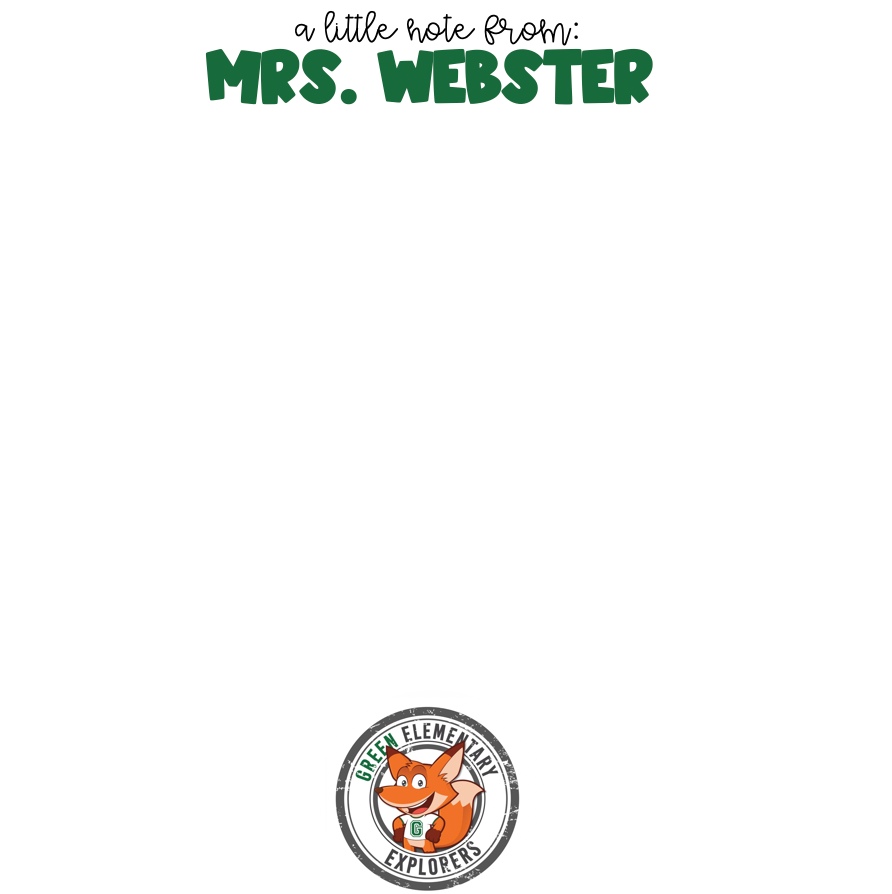 green elementary fox notepad