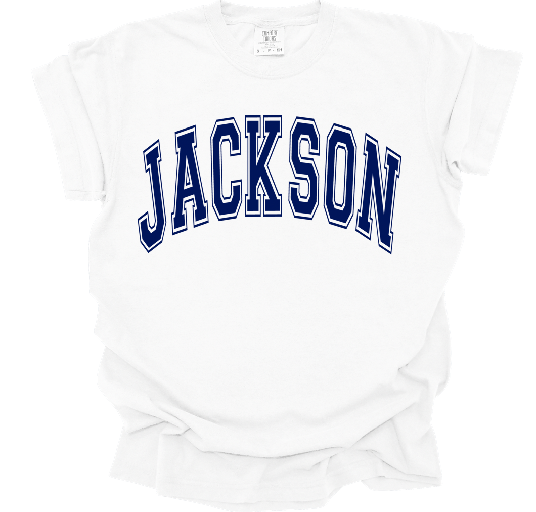 navy varsity Jackson | white