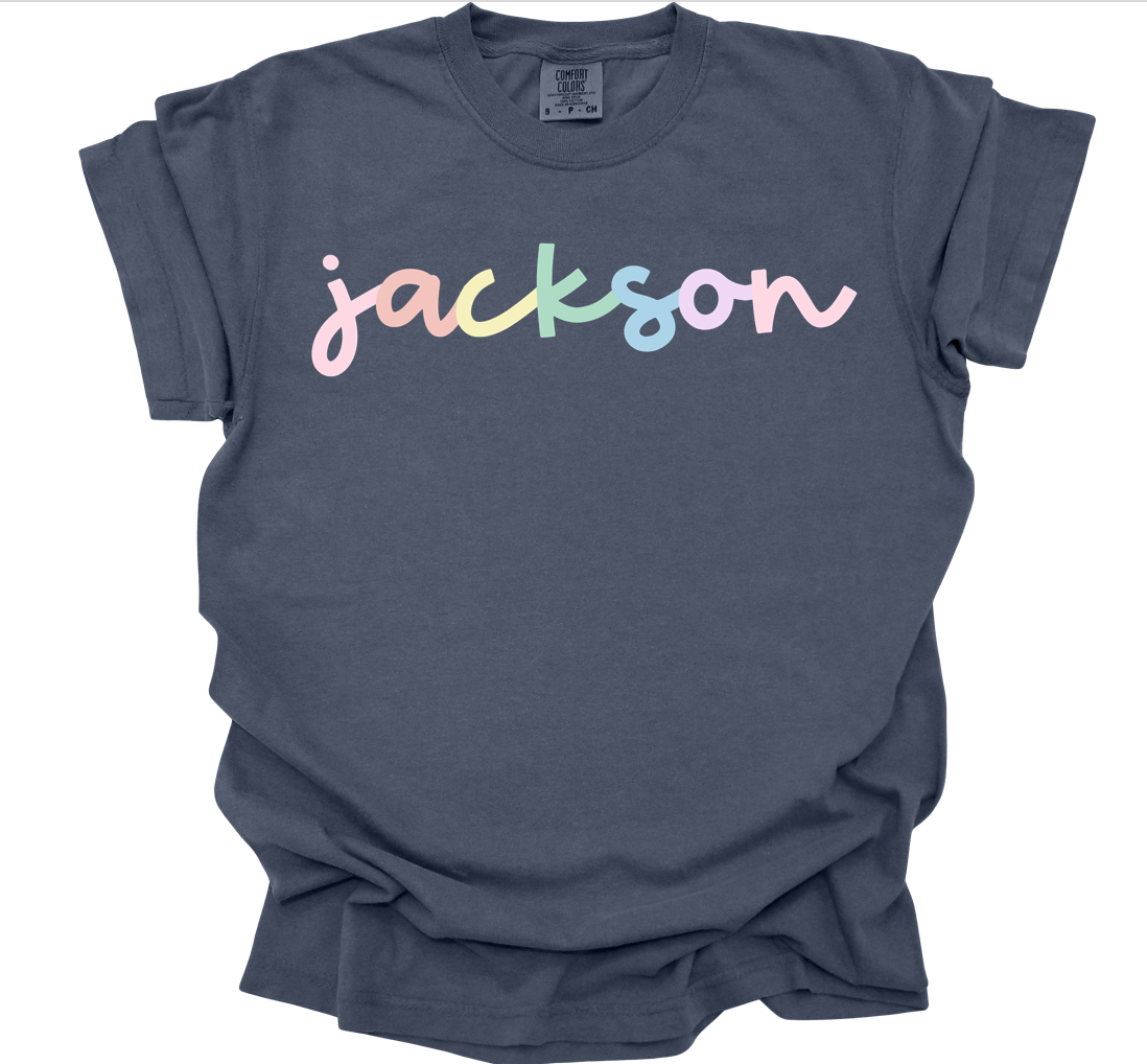 pastel rainbow peach market jackson | denim