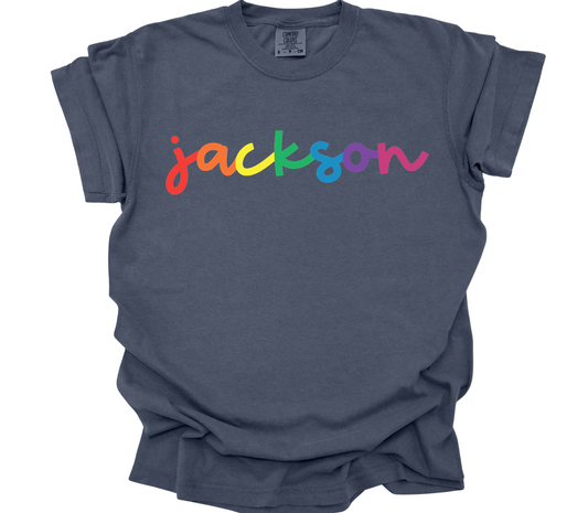 bright rainbow peach market jackson | denim