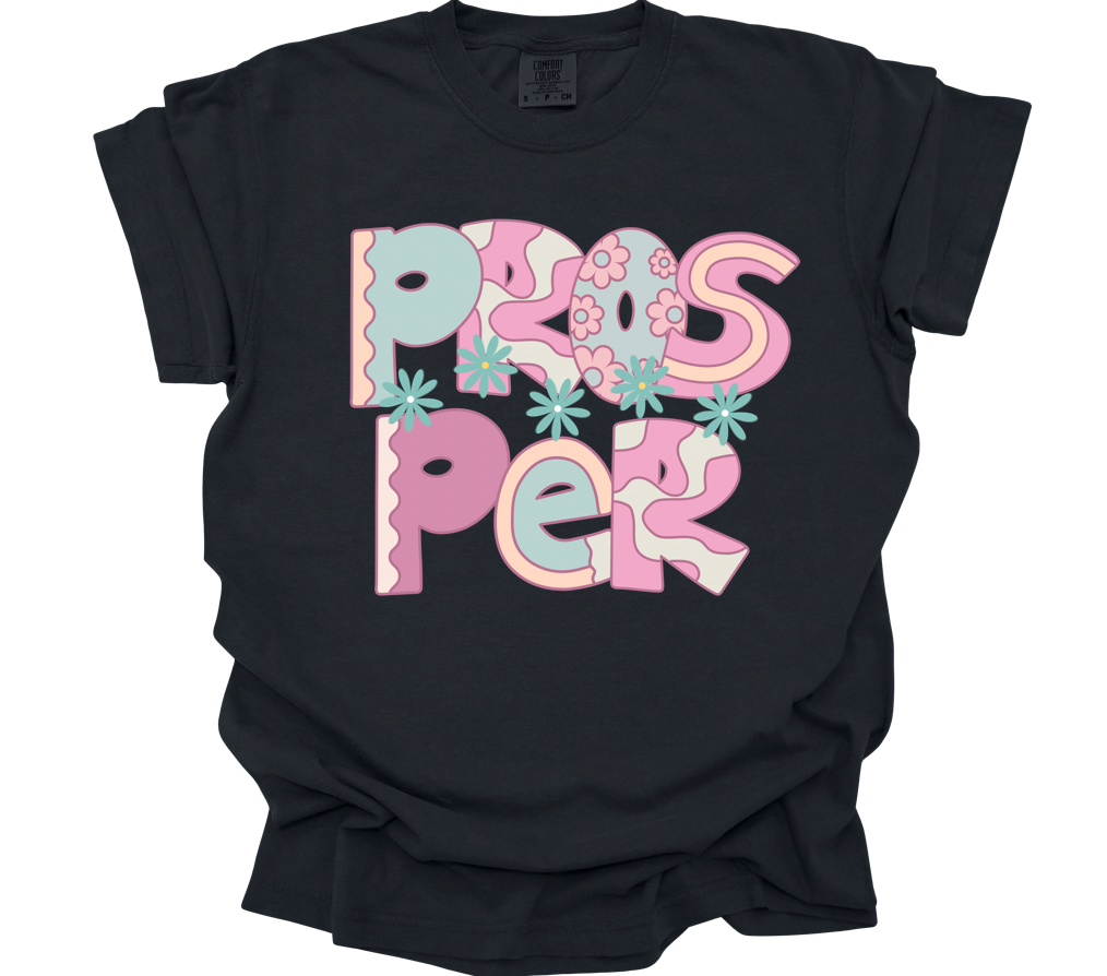 groovy pastel prosper | comfort color black