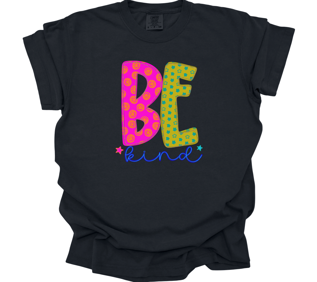 smiley stars be kind | black