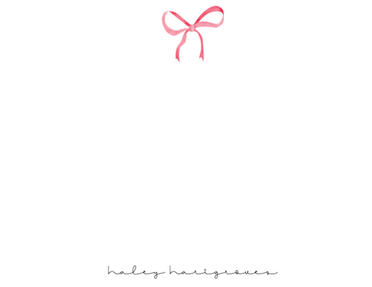 coquette bow notepad