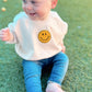 Smiley Patch Sweatshirt | Ecru