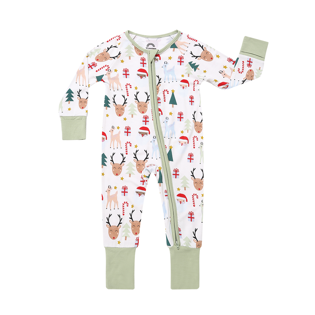 Santa and Friends Convertible Zipper Romper