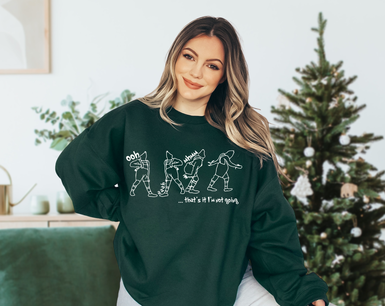 Ooh Aah! Grinch Sweatshirt - White