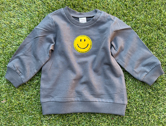 Smiley Patch Sweatshirt | Black