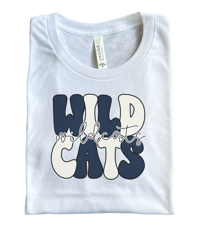 groovy navy wildcats tee | white