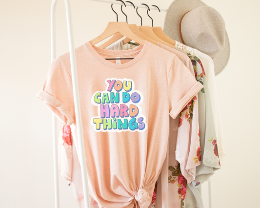 you can do hard things colorful | peach