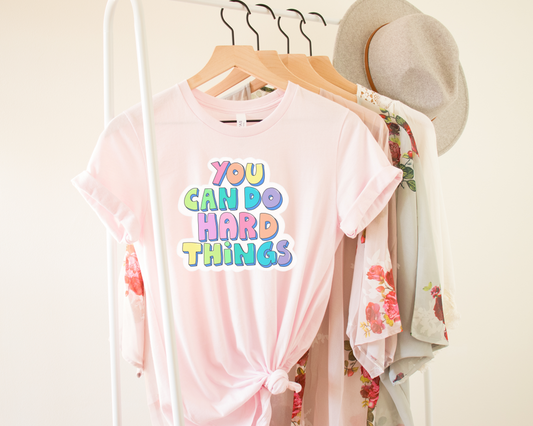 you can do hard things colorful | light pink