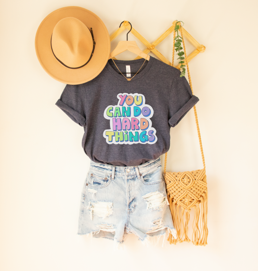 you can do hard things colorful | heather navy